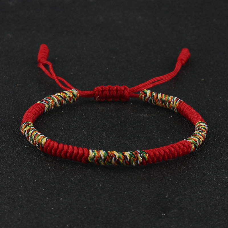 Braided Multicolor String Thread Knot Bracelet, Couple Gift