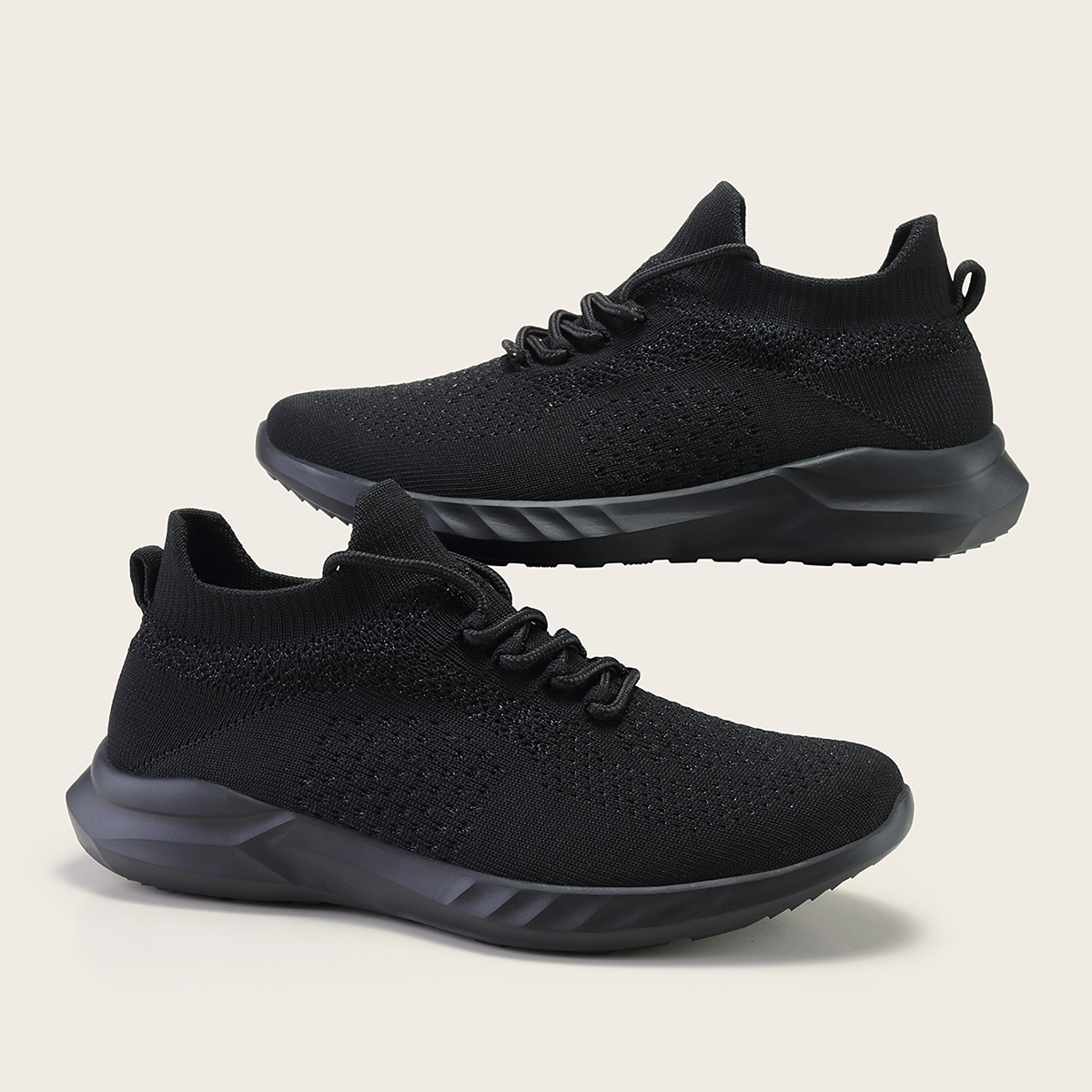 Men's Mesh Running Sneakers Lace-Up Shoes