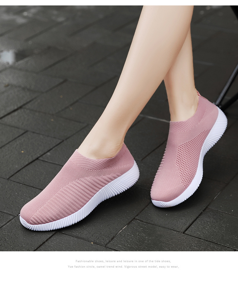 Women's Solid Color Casual Shoes Lightweight Breathable Slip - Temu