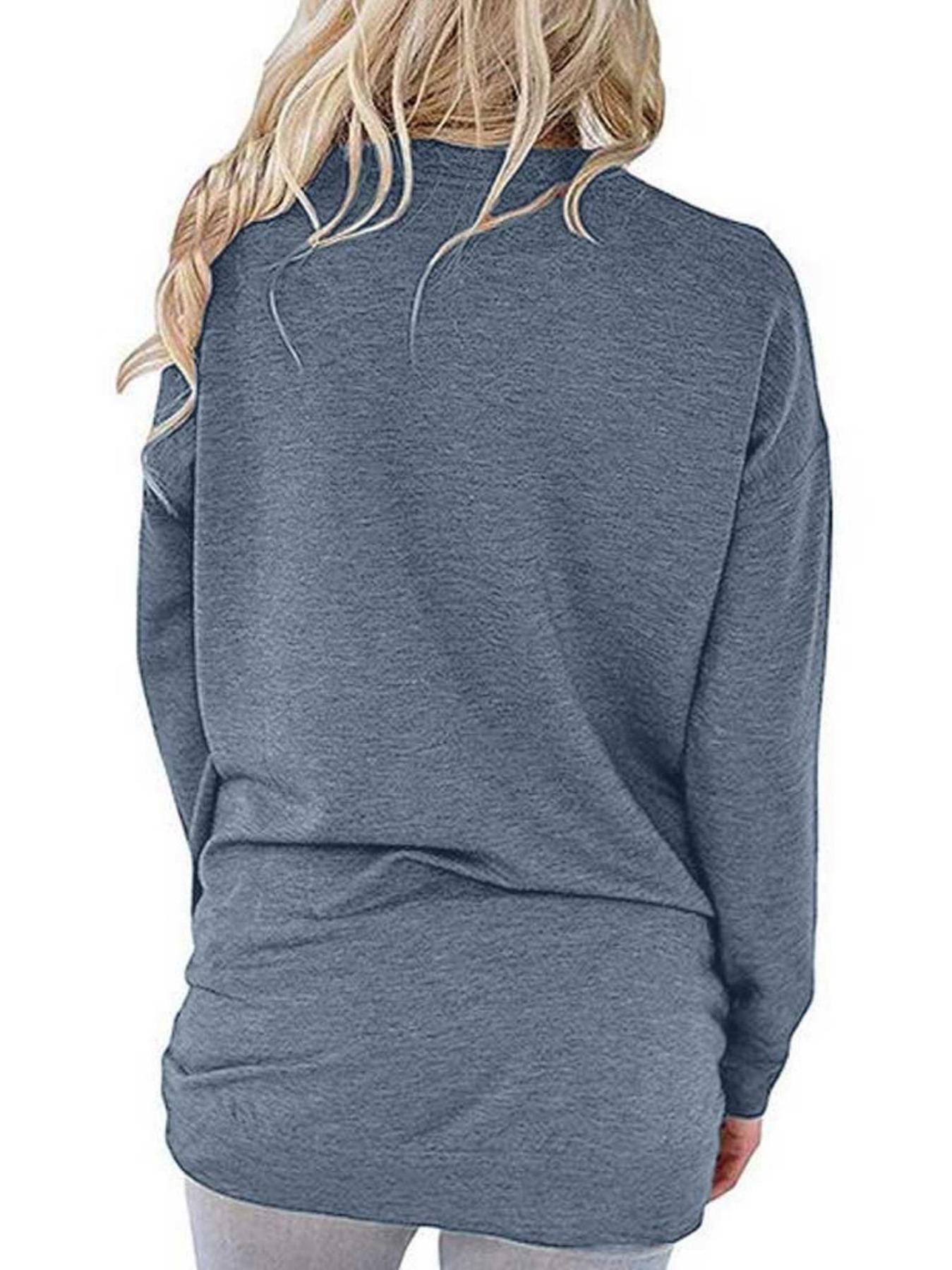 Sudadera Suelta Capucha Color Sólido Mujer Suéter Manga - Temu Chile