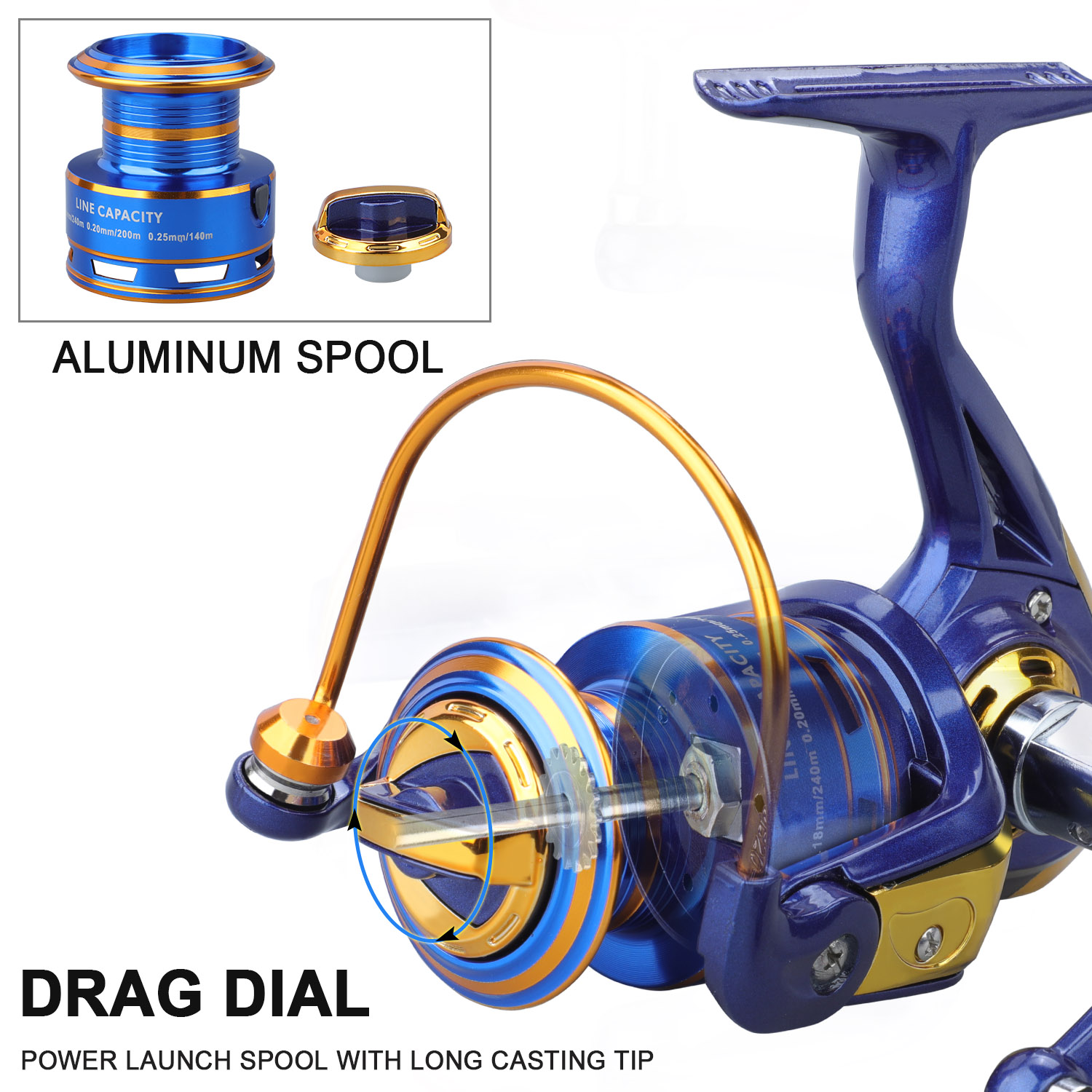 CNC Aluminum Spool 10+1 Ball Bearing Saltwater Fishing Reel Spinning  Fishing Reel F02-CFL-F - China Spinning Reel and Fishing Reel price