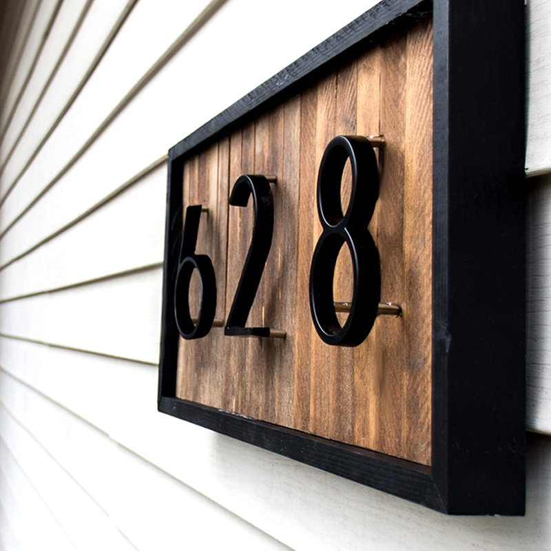  Números de casa para exteriores modernos números de casa de  metal negro números de dirección para números de casa 7 pulgadas grandes  números de puerta flotante – Señales decorativas de dirección