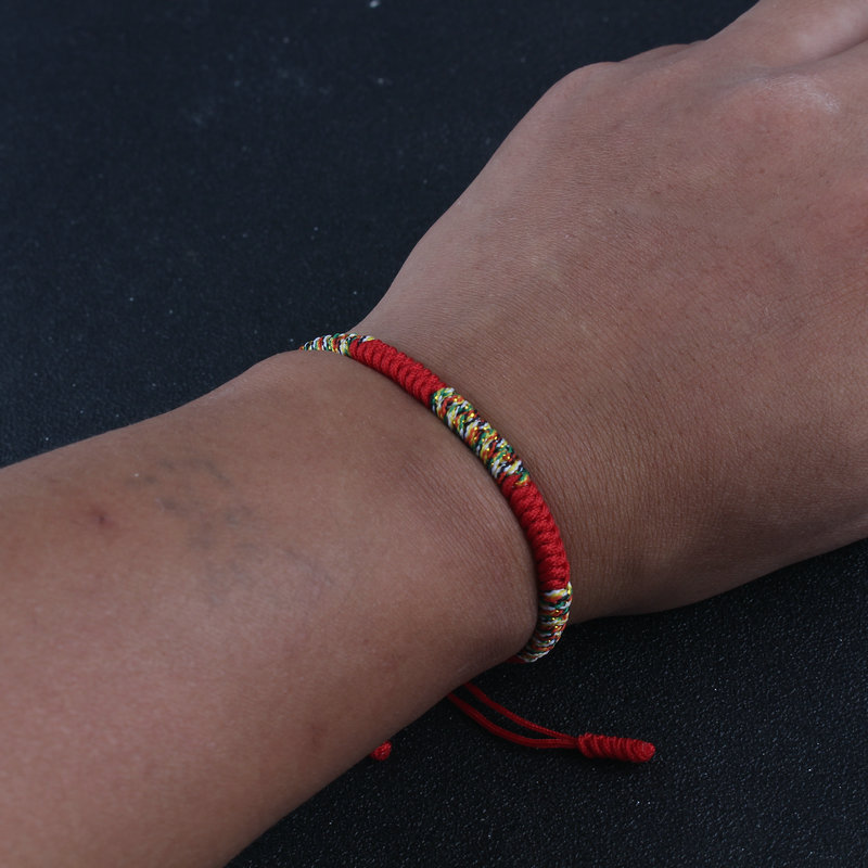Braided Multicolor String Thread Knot Bracelet, Couple Gift