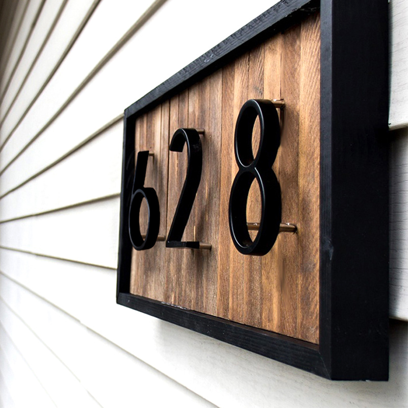 Números de casa (blanco) - Números de casa modernos de 5 pulgadas de altura  para puerta exterior Número de dirección con montaje flotante (3)