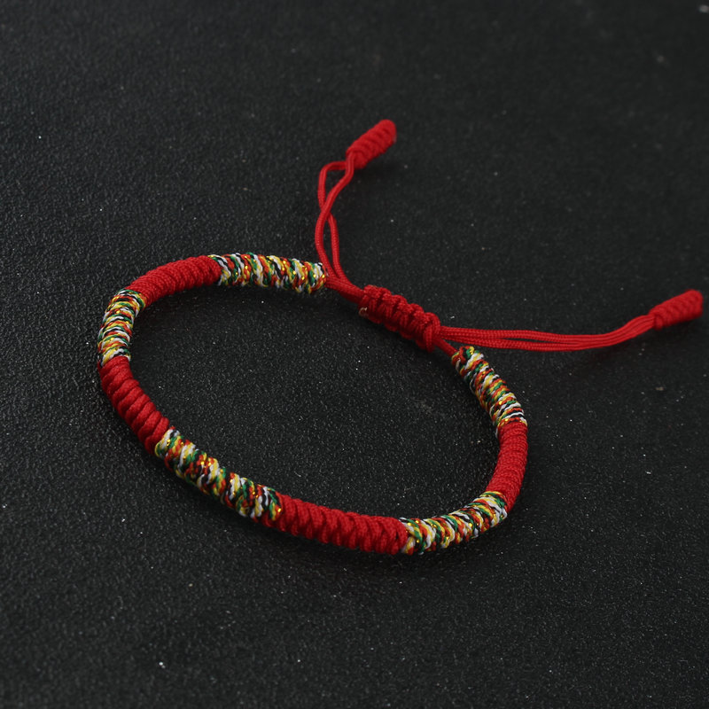 Braided Multicolor String Thread Knot Bracelet, Couple Gift