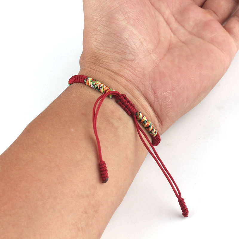 Braided Multicolor String Thread Knot Bracelet, Couple Gift