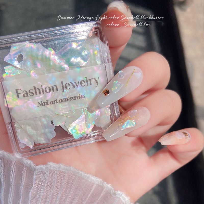 New Nail Art Natural 3d Ultra-thin Abalone Flakes Pearlescent Shell Slices  Magic Color Dazzling Bling Irregular Shimmer Diy Stickers - Beauty   Personal Care - Temu