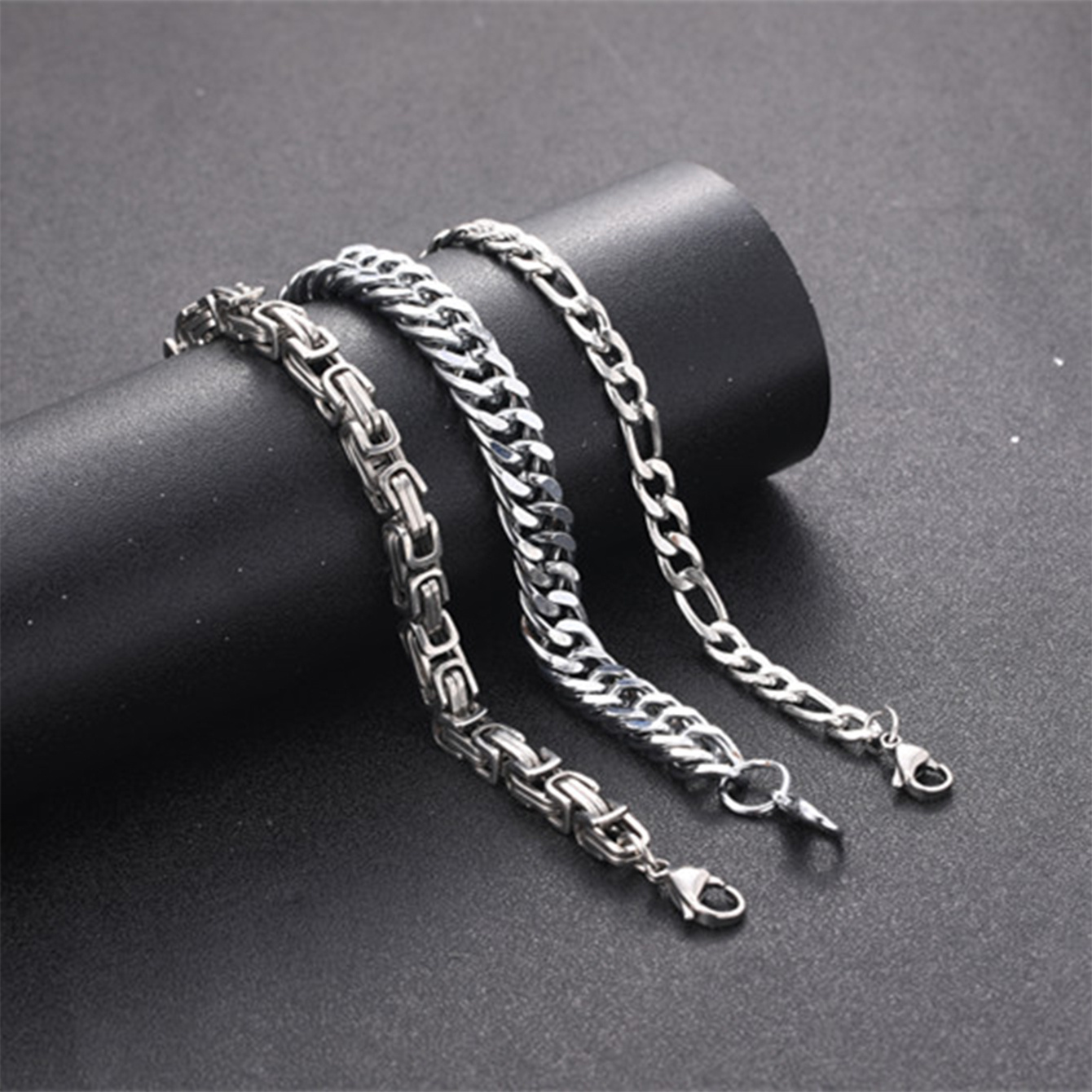 3pcs Stainless Steel Men's Bracelet Set