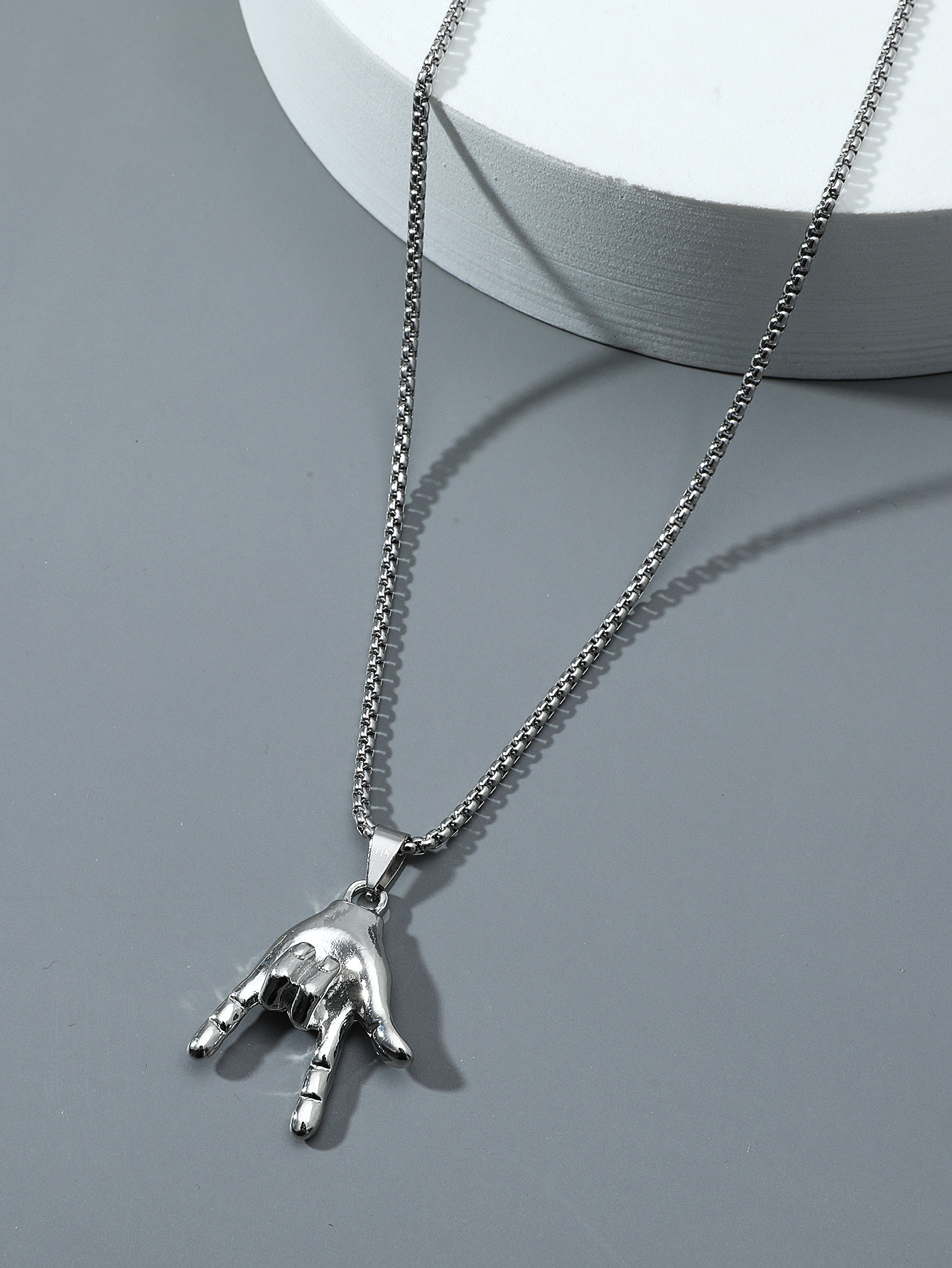 Men's Alloy Rock Roll Pendant Necklace - Temu