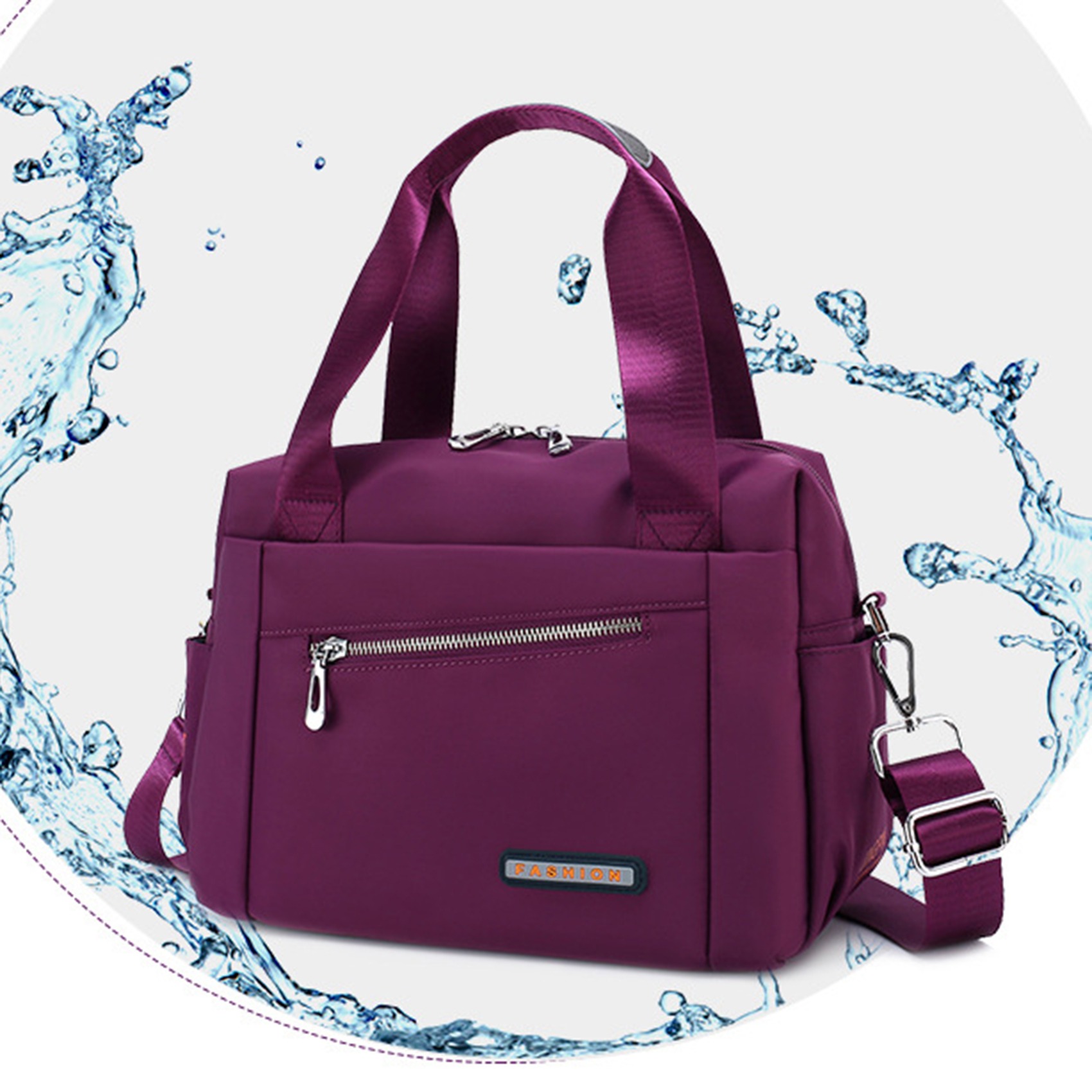 Women Solid Waterproof Multifunction Crossbody Bag