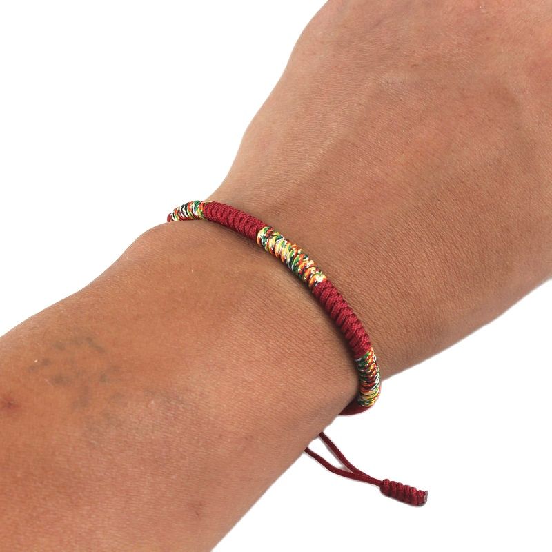 Braided Multicolor String Thread Knot Bracelet, Couple Gift