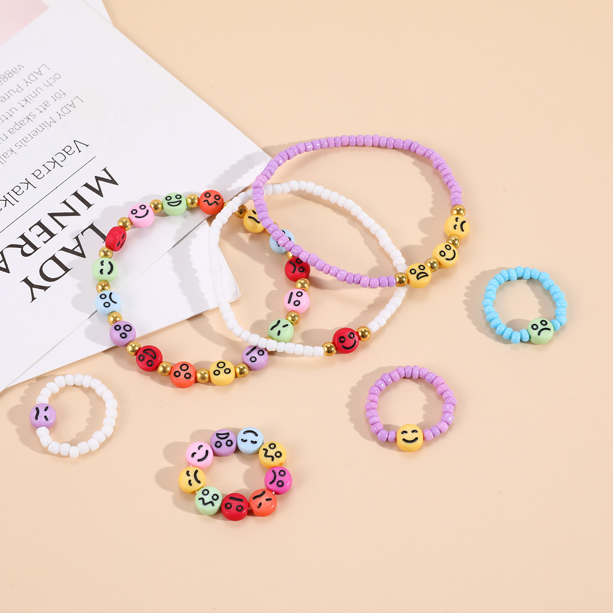  Taichell 8Pcs Clay Bead Preppy Bracelet for Teen Girls