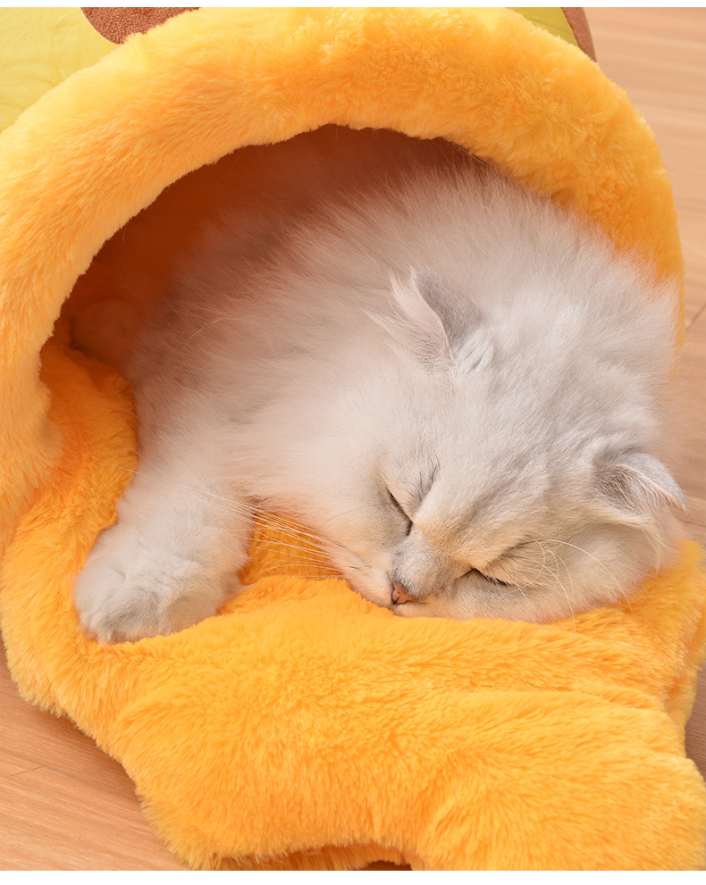 Pet Honey Pot Soft Plush Bed For Winter Warm Dog Cat Fluffy Cushion