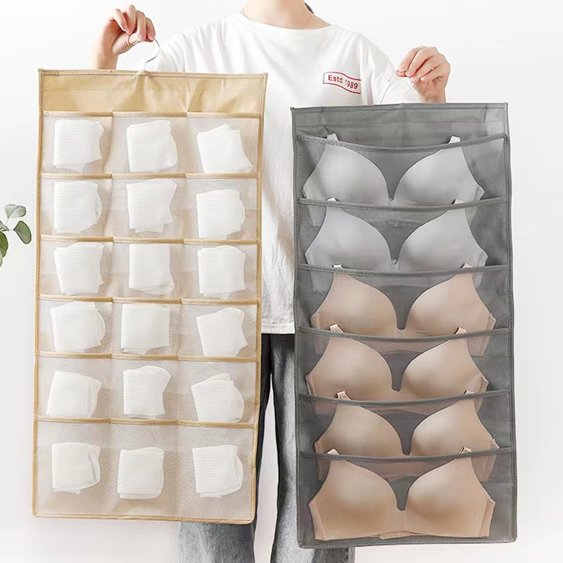 Multifunctional 30 Grid Double-Sided Underwear Hangging Bag