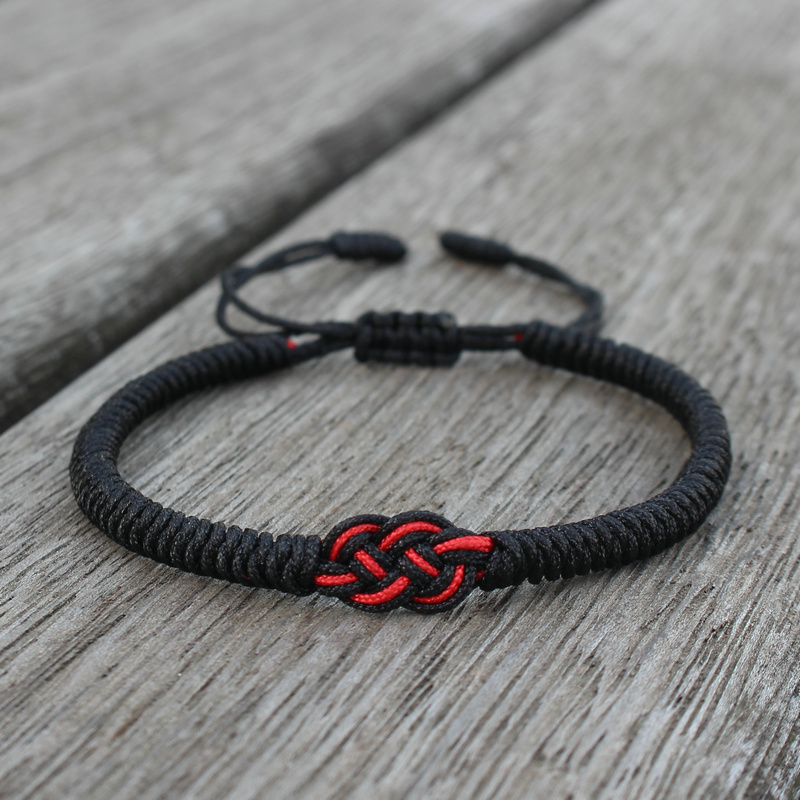 Handmade Woven Ethnic Heart Knot Red Rope Bracelet - Temu