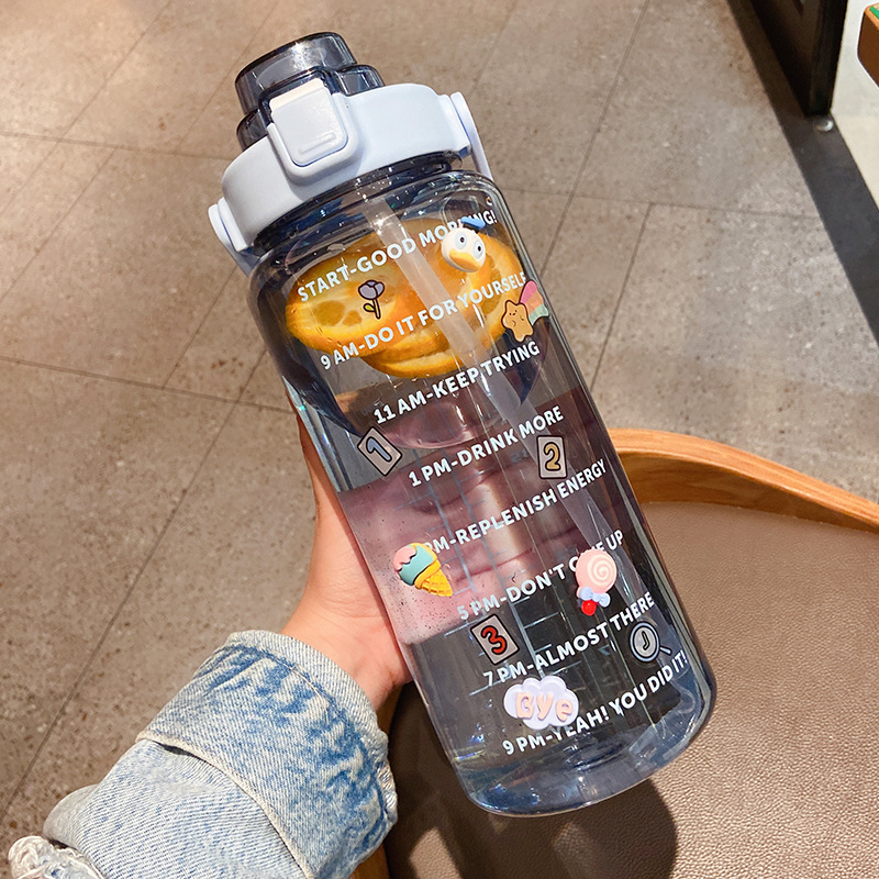 Plastic Water Bottle w/ Straw