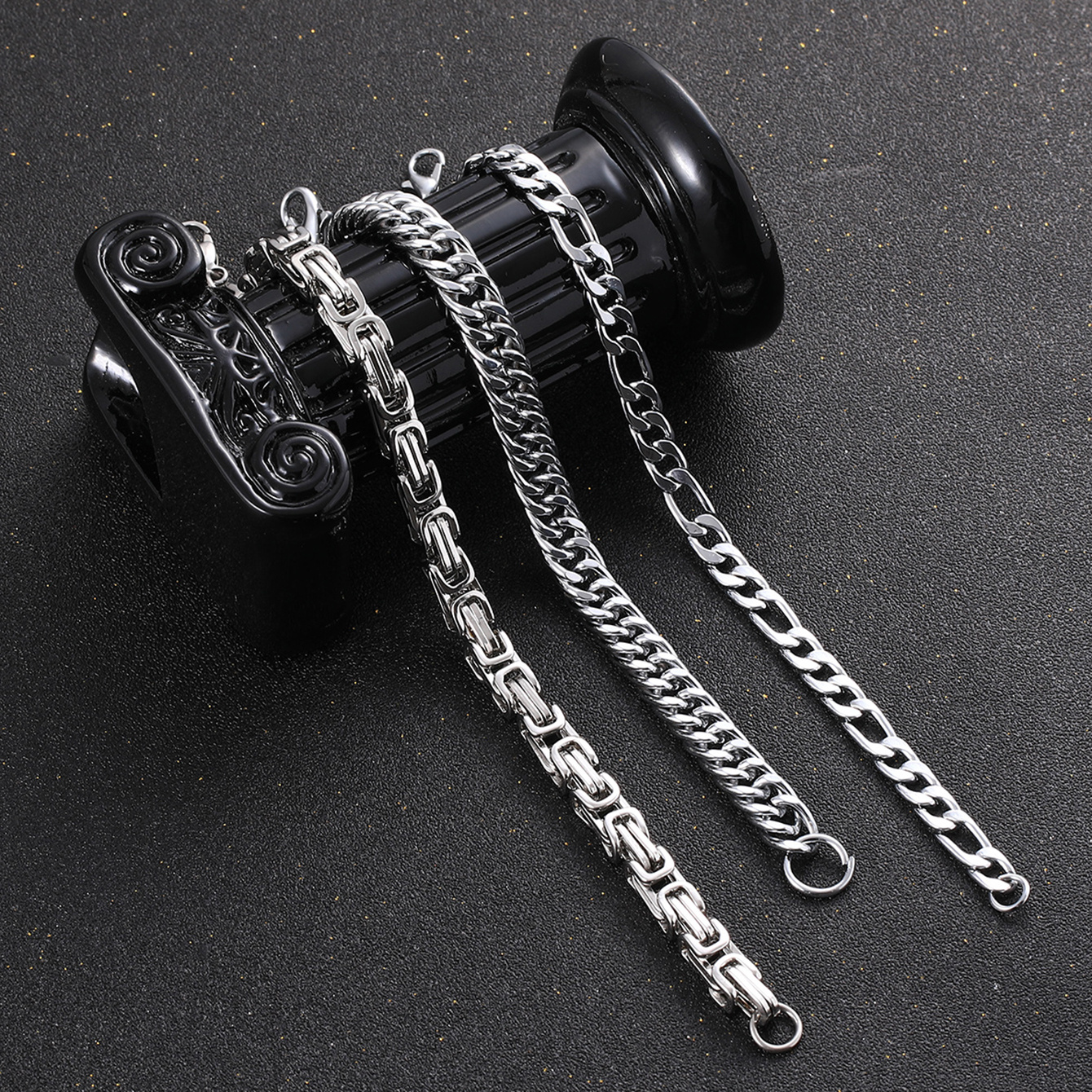 3pcs Stainless Steel Men's Bracelet Set