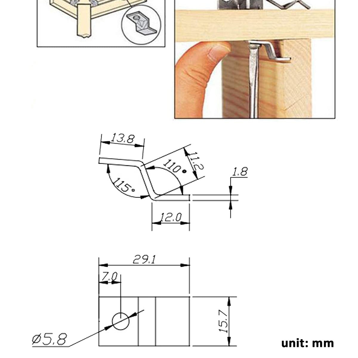 20pcs Picture Frame Backing Clips Table Tops Fasteners Z Clips for