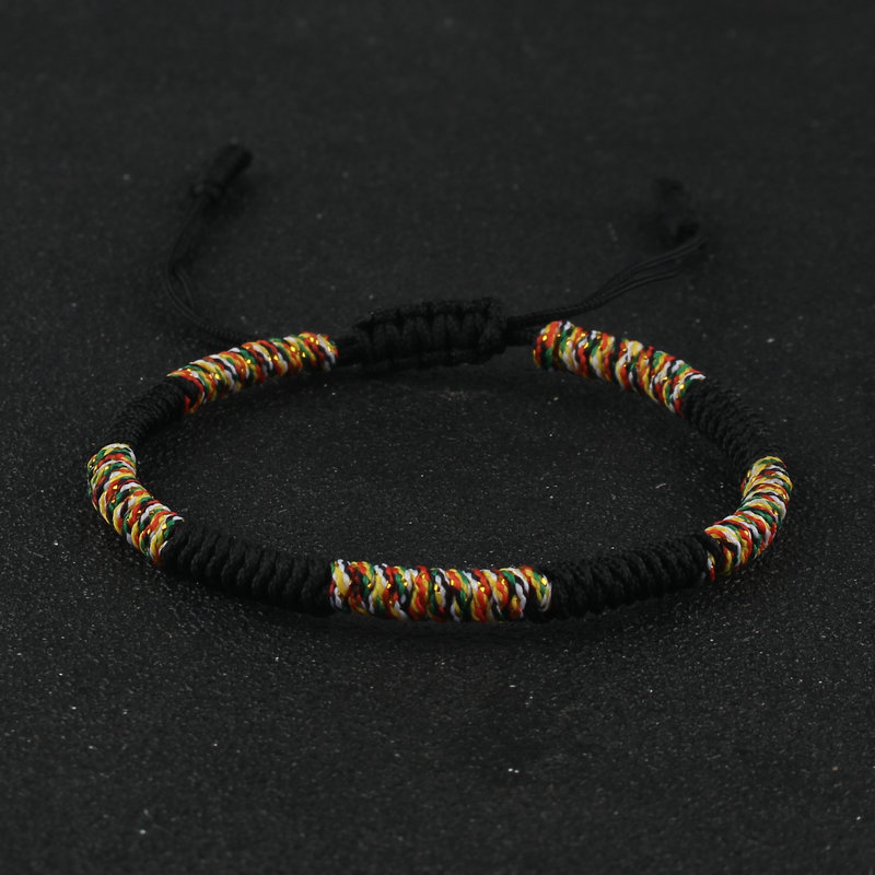Braided Multicolor String Thread Knot Bracelet, Couple Gift