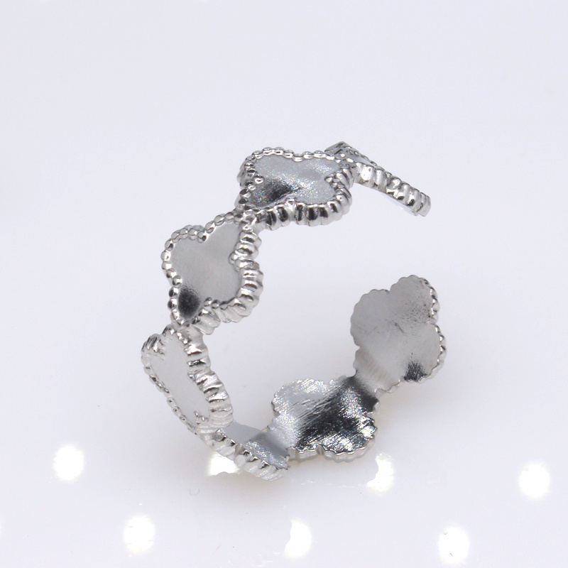 Vintage Four Leaf Clover Open Ring for Autumn/Winter