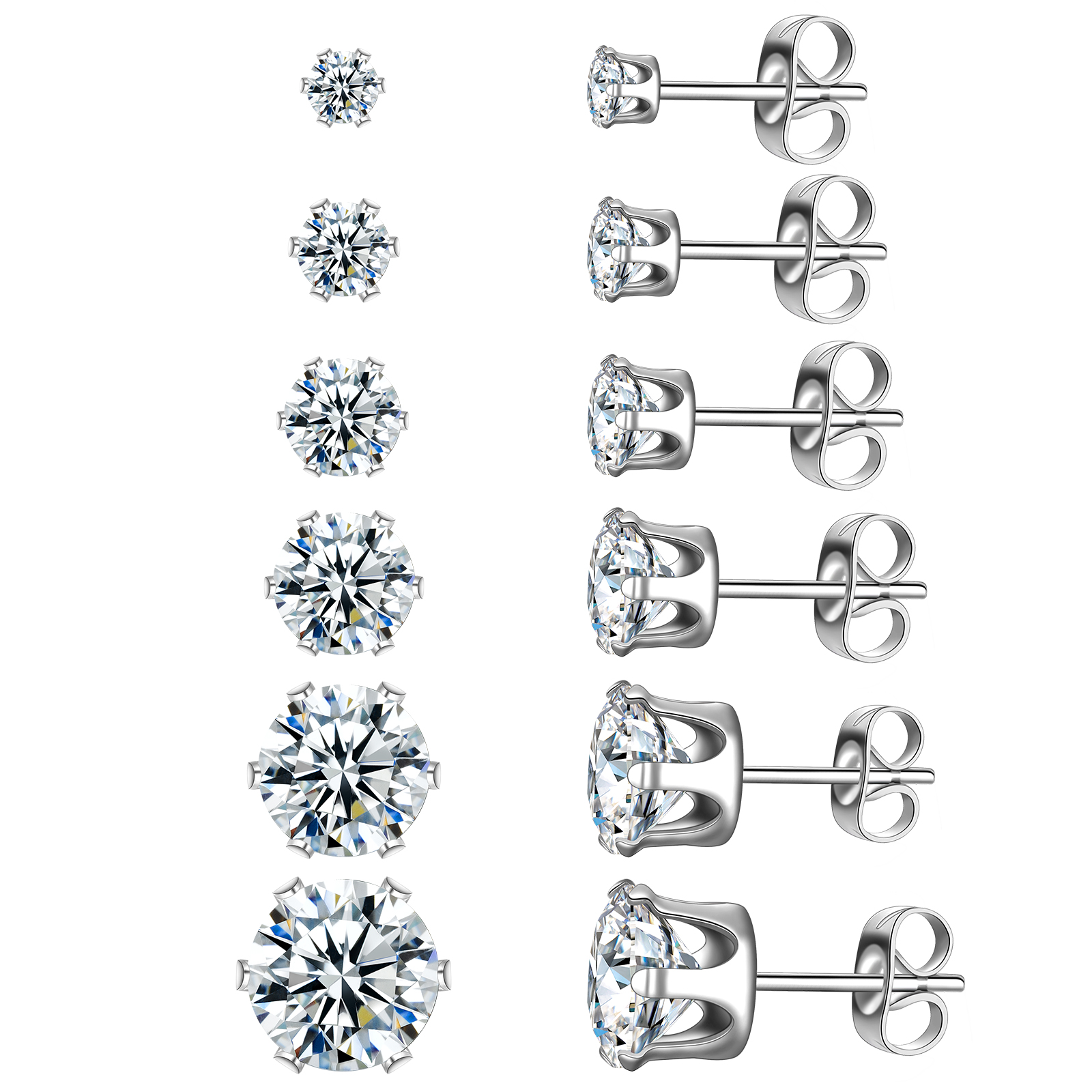 Stainless Steel Ear Stud Earring Back Set French Style - Temu