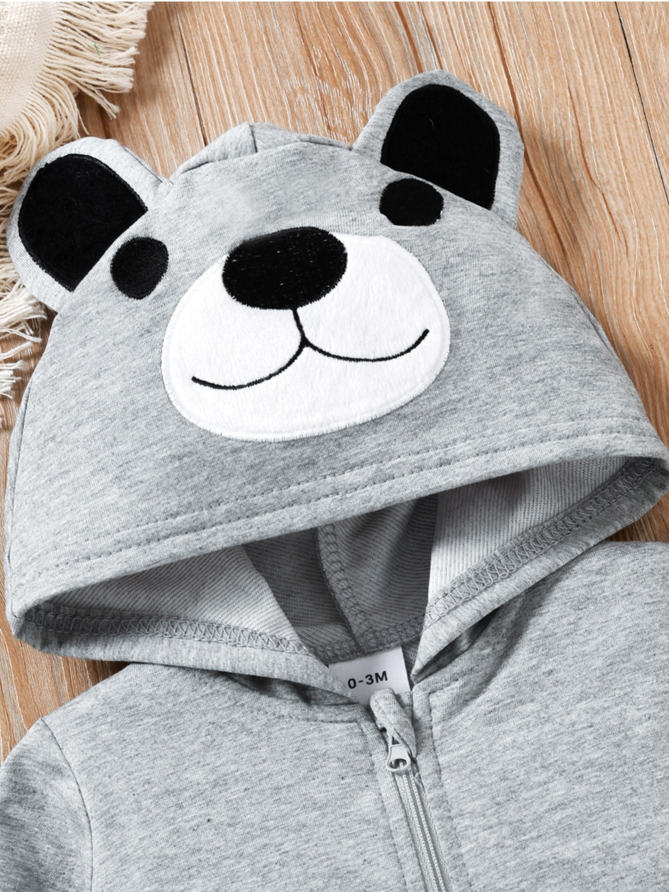 Newborn Baby Warm & Cute Bear Shape Hooded Jumpsuit Zip Up Onesie Romper  Fall Winter Outwear