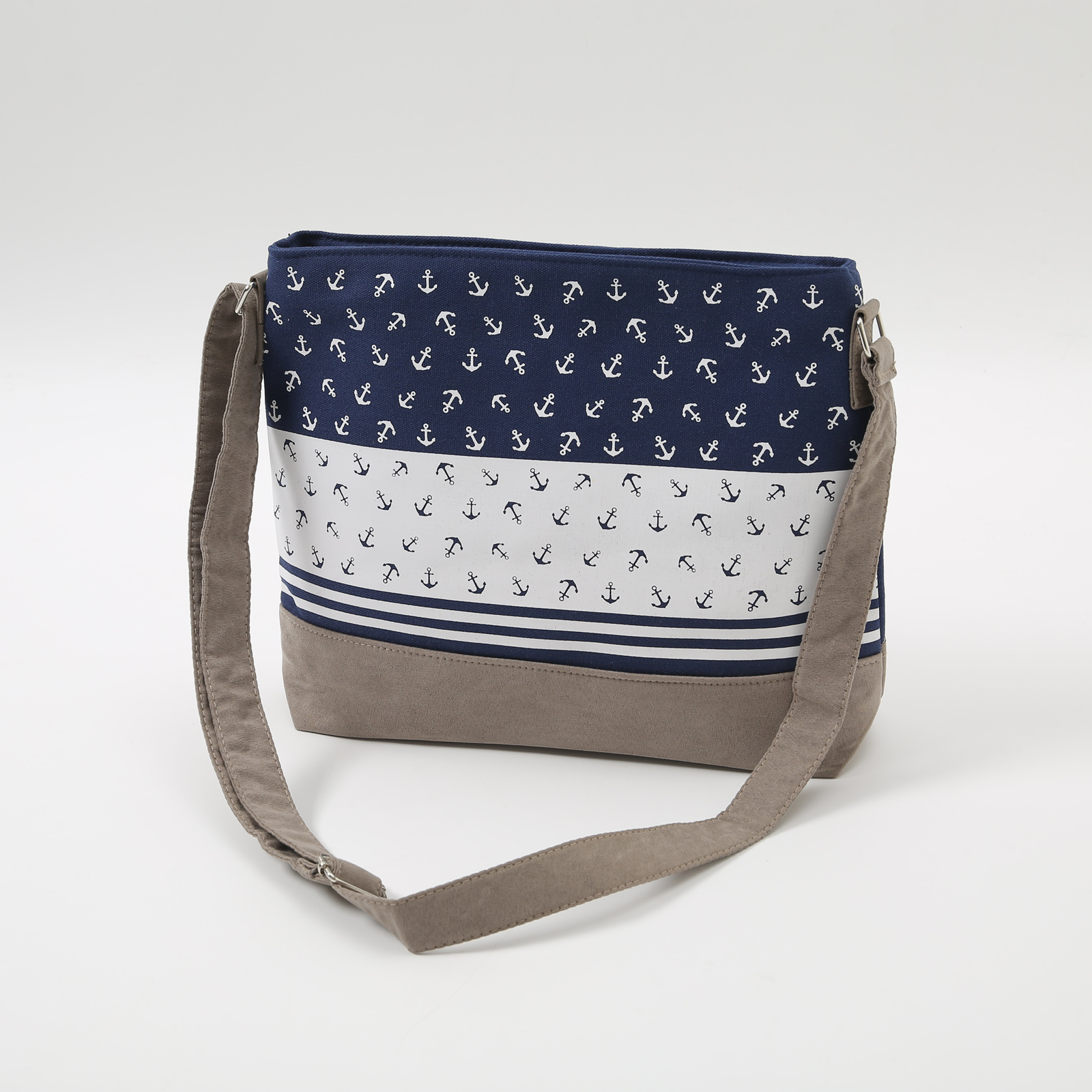 Anchor Canvas Striped Backpack with Adjustable Shoulder Straps