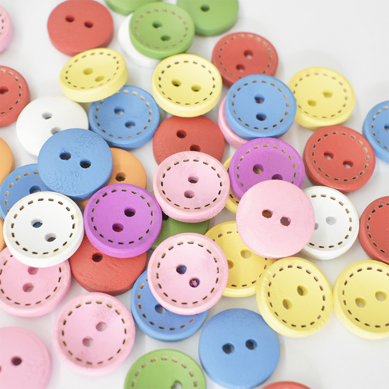 Boutons de couleur ronde boutons en bois accessoires de - Temu Canada