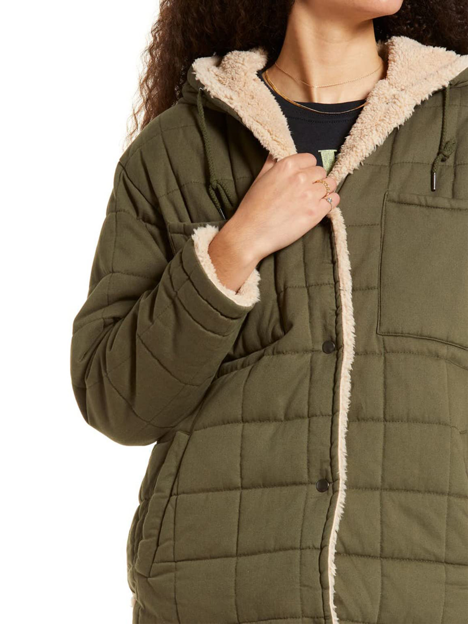 Women's Outerwear Hooded Reversible Jacket Thermal Jacket