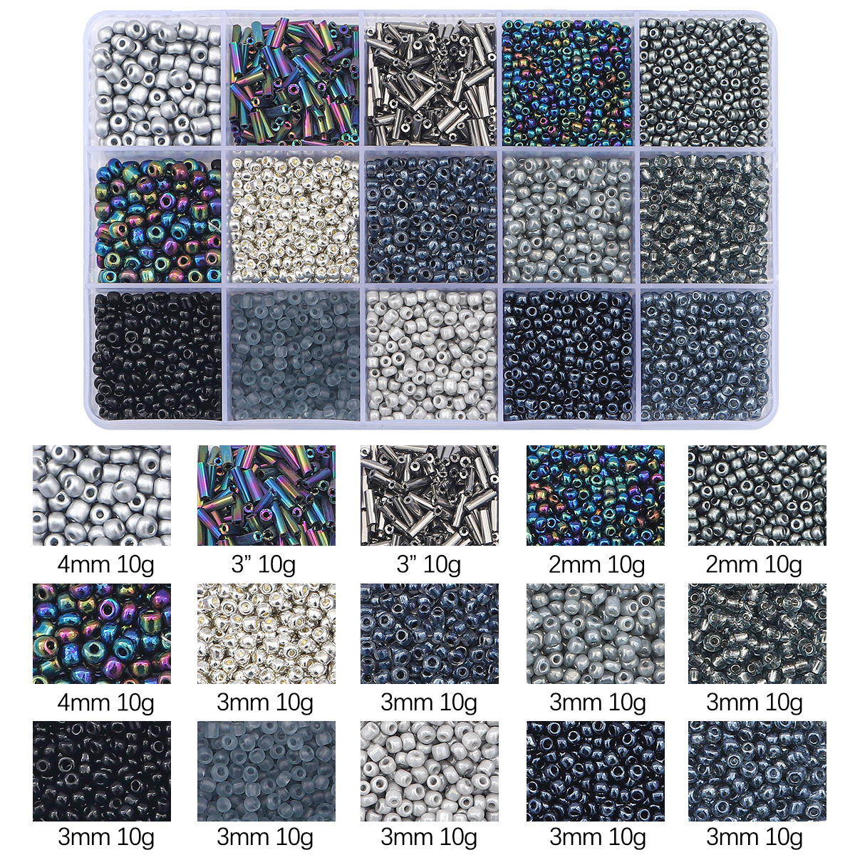 Multi style Boxed Glass Rice Beads Colorful Glass Seed Beads - Temu United  Arab Emirates