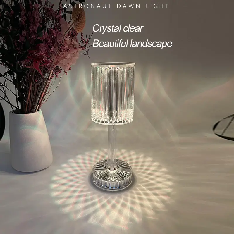 gatsby crystal lamp 16 colors changing rgb touch lamp acrylic table lamp with remote control usb charging artificial diamond bedside lamp for nightstand living room bedroom party decor details 1