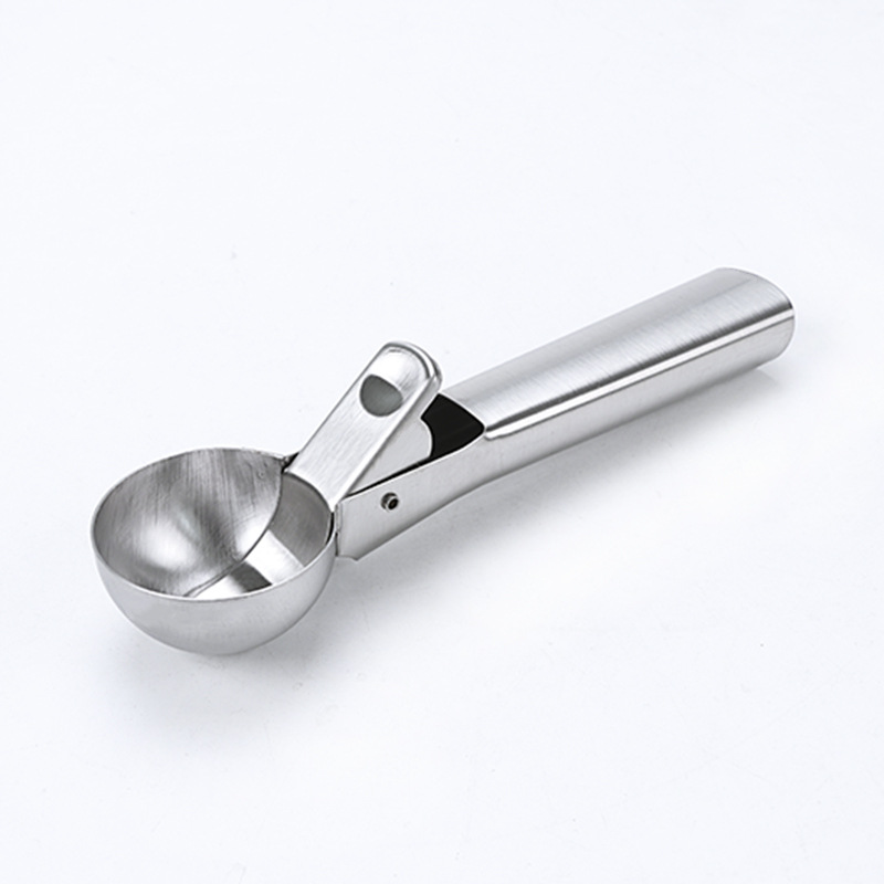 Solid Stainless Steel Ice Cream Scoop, Fruits Scoop, With Trigger,  Stainless Steel,easy To Use,convenient, Fast And Durable.perfect For Frozen  Yogurt