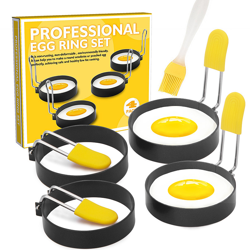  Round Egg Maker Ring 2 Pack, Nonstick Egg Rings for