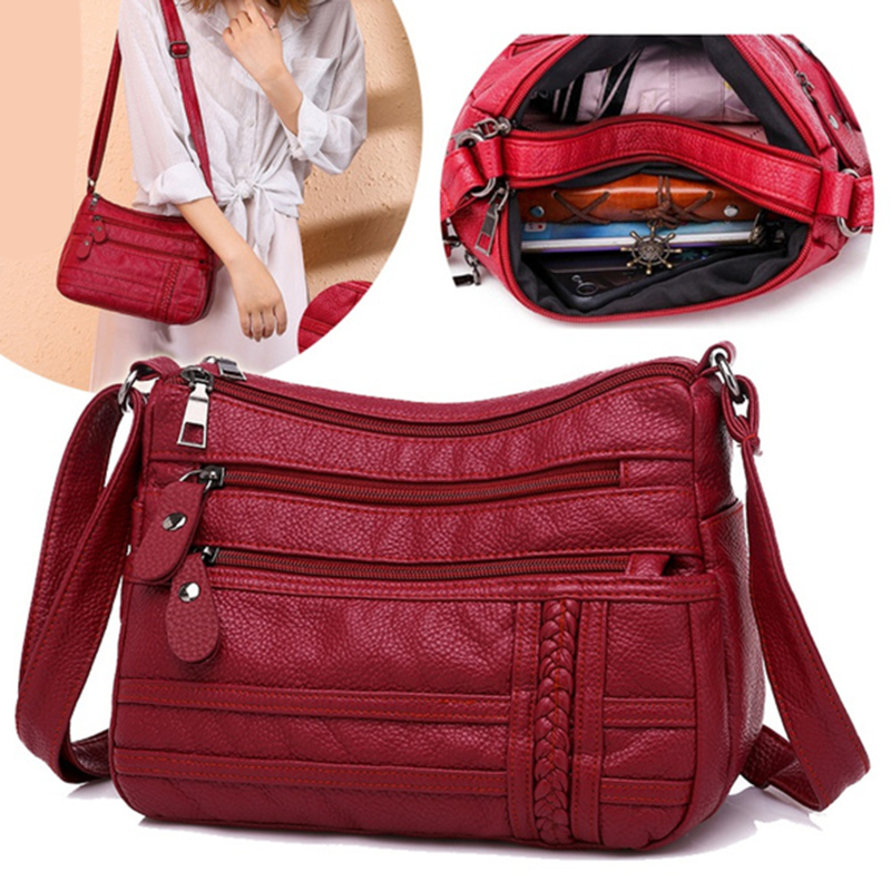 Braided Red Crossbody Bag