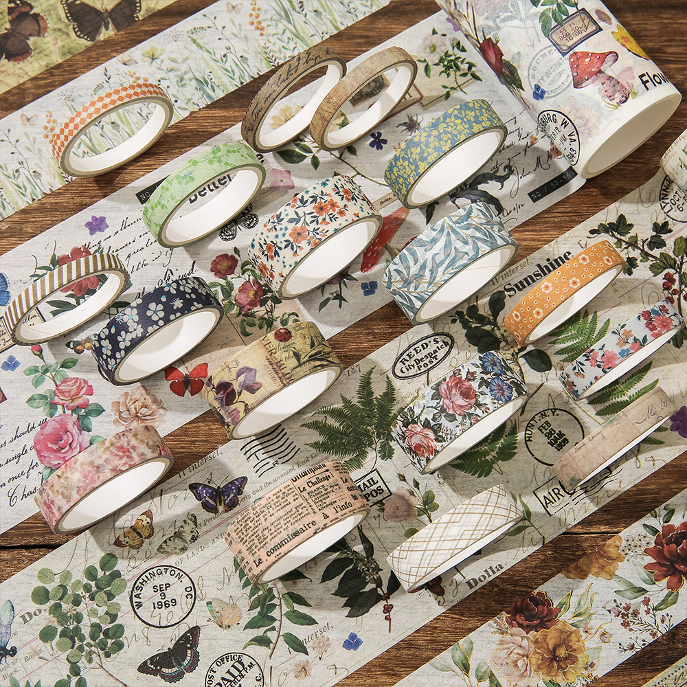 Vintage Plant Washi Tape Set ( Bronzing Tape) Butterfly - Temu