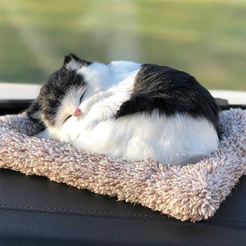 Juguete de peluche realista para dormir que respira Gato peludo Perro  peluche juguete con colchoneta Decoración de animales