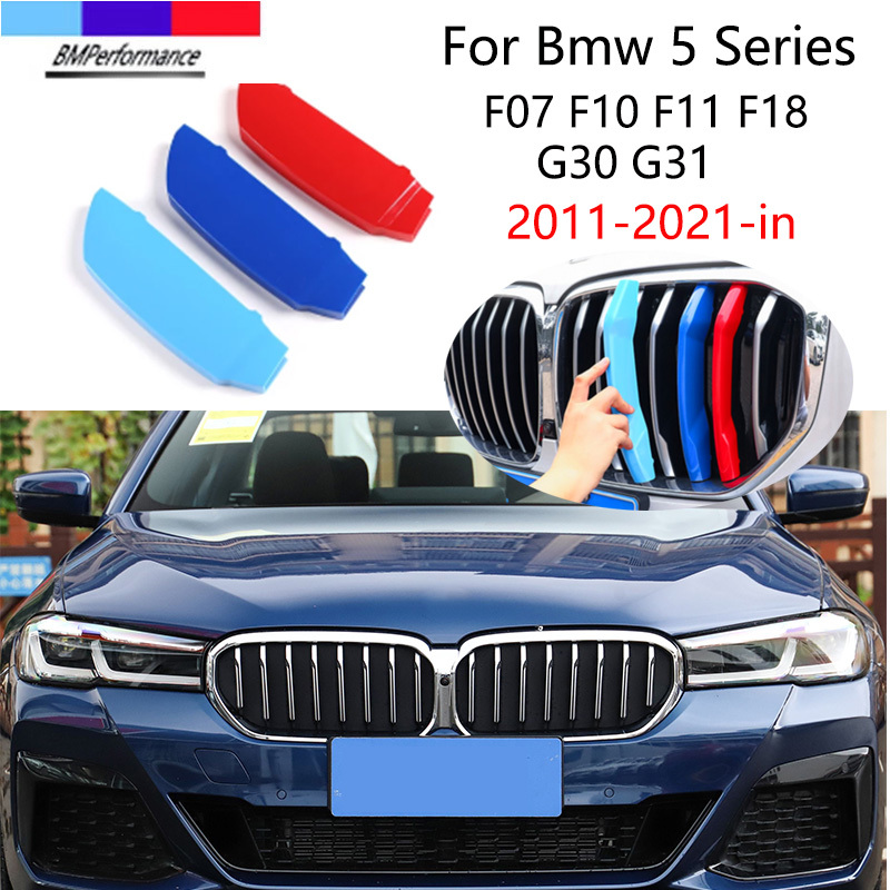 3pcs ABSレーシンググリルクリップBMWシリーズ5 E39 E60 E61 F07 F10 ...