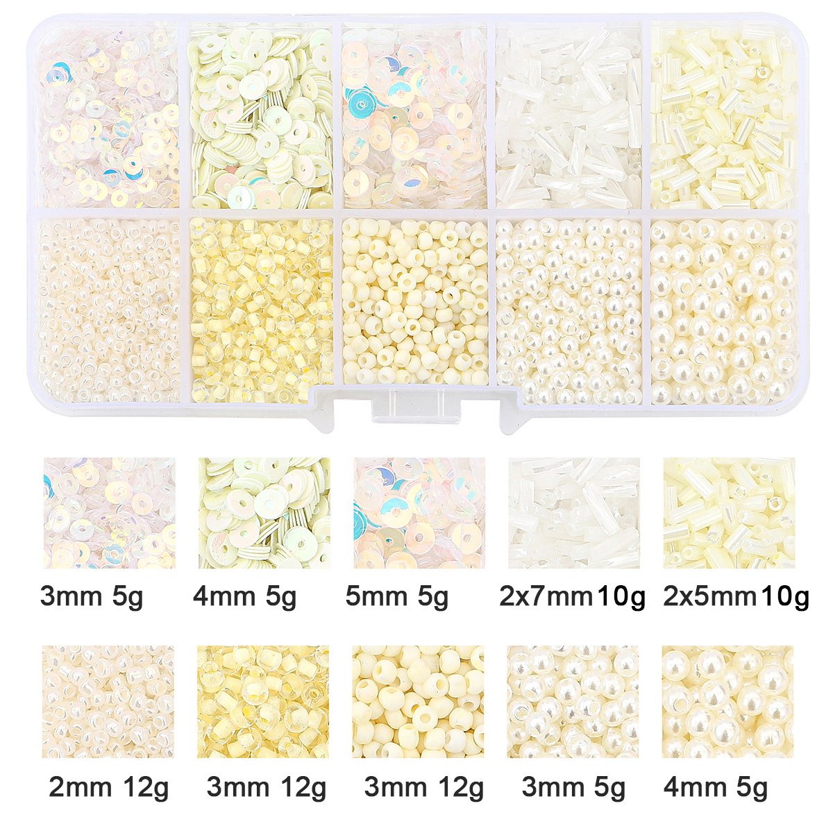 42/50 Girds Assorted Rice Beads Jewelry Storage Box Diy - Temu