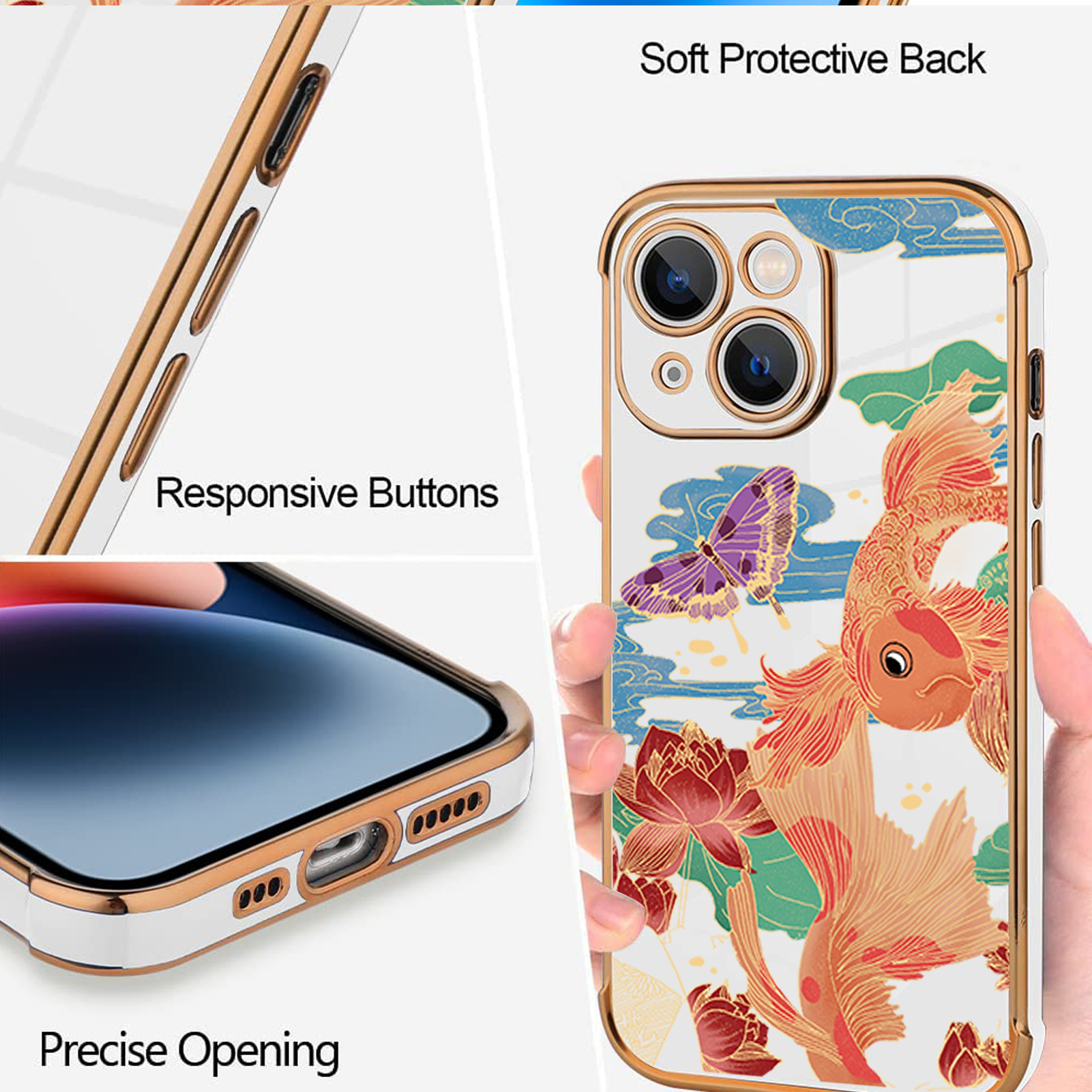 For Iphone 14 13 12 11 Electroplated Silicone All Inclusive Temu New