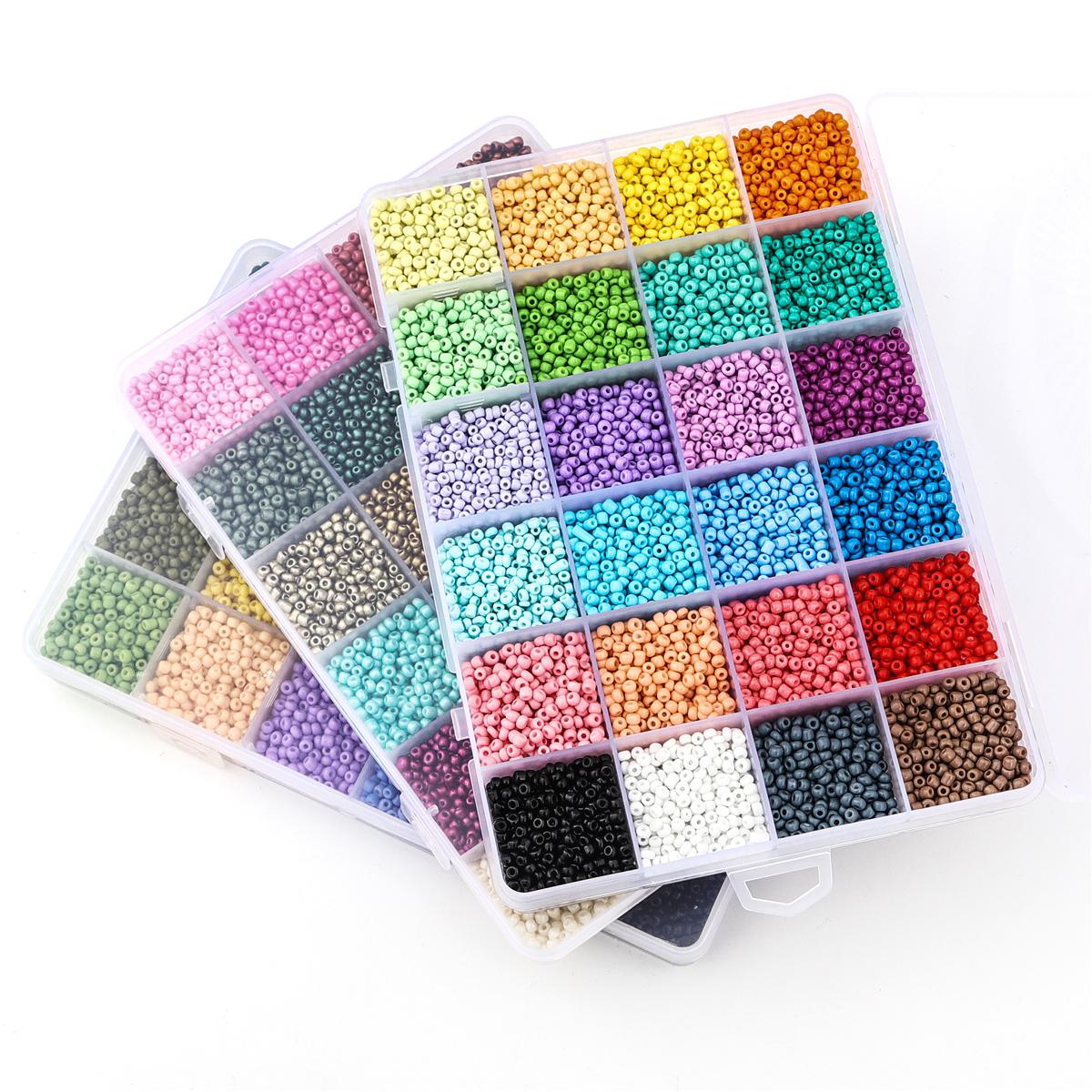 24 Colors Glass Seed Beads With Letter Beads Kit For Jewelry - Temu