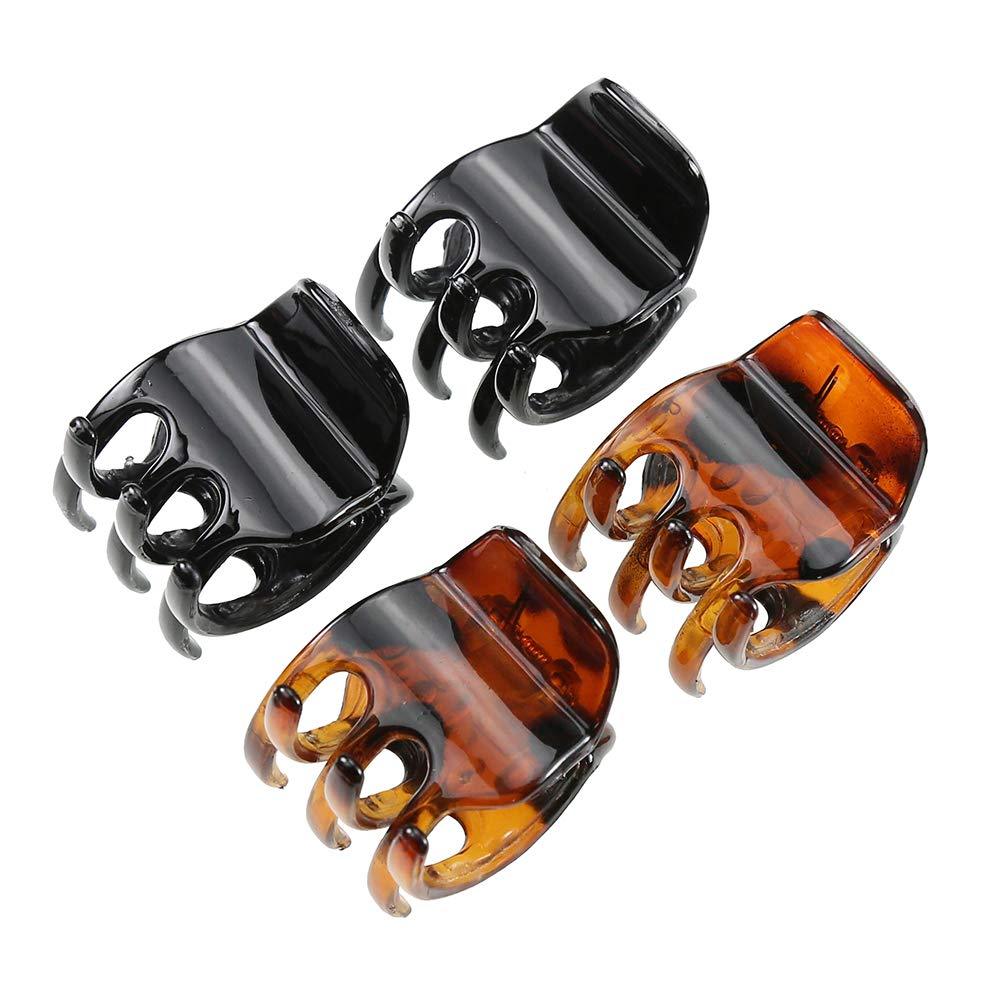 

4pcs No-slip Hair Claw Clips For Women And - Medium Size Hair Jaw Clamp With Strong Grip - Black And Brown