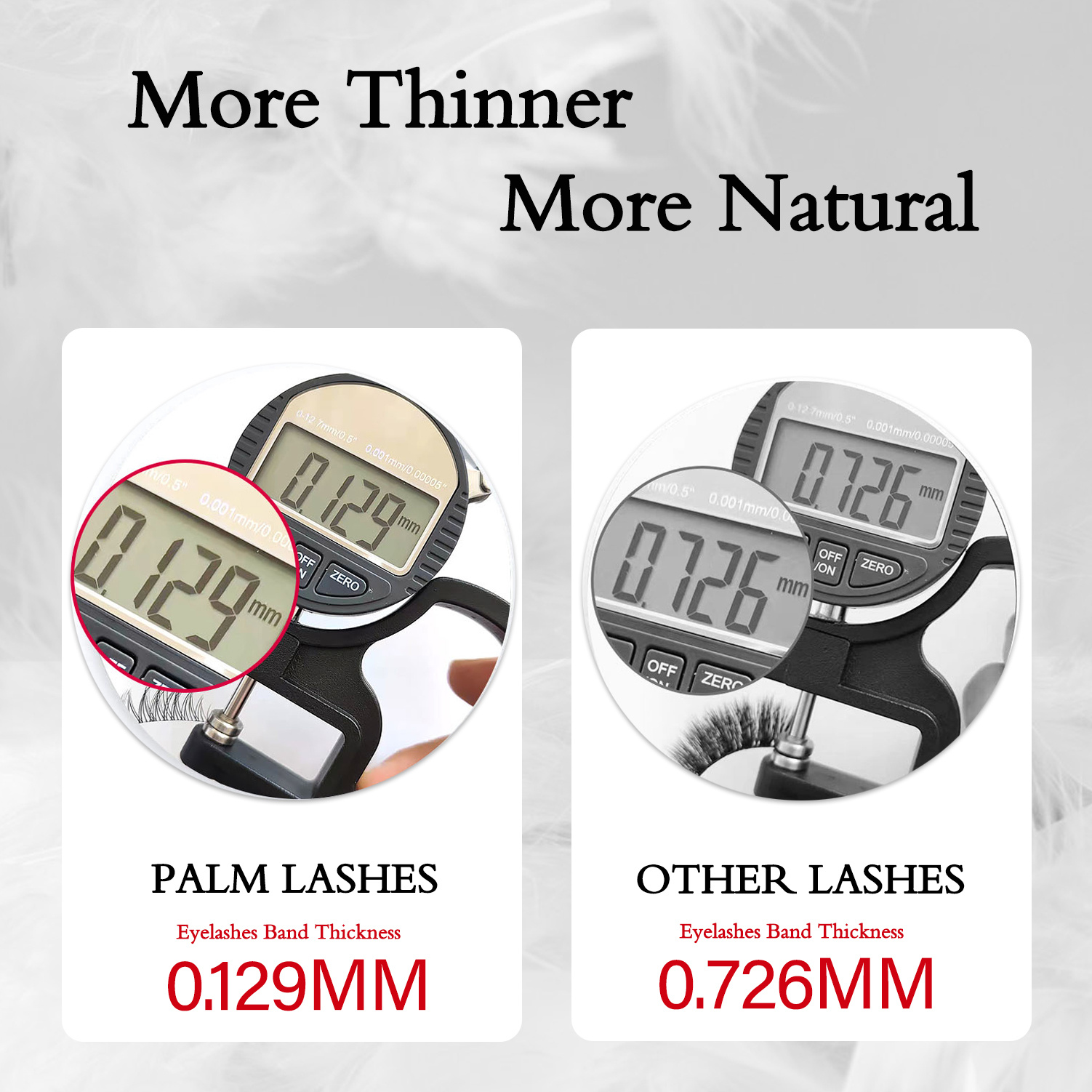 Palm Lashes Natural Look False Eyelashes Clear Band Short Lashes TS04