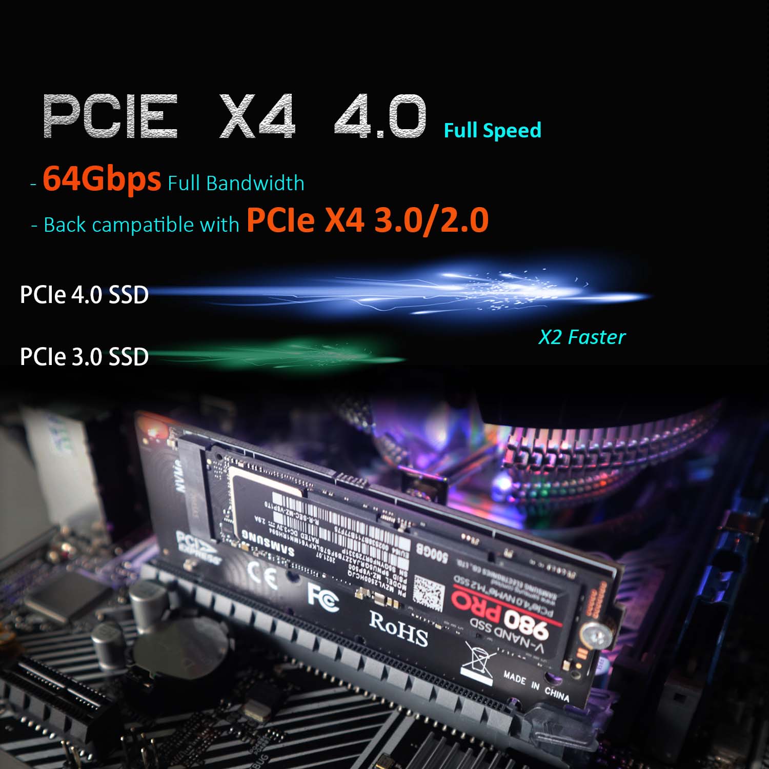 Zoerax M.2 Nvme Ssd To Pcie 4.0 Adapter Card 64gbps Ssd - Temu