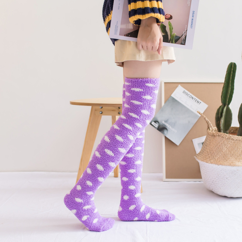 1 Pairs Women's Fuzzy Socks Cloud Pattern Over-the-knee Sock - Women's  Lingerie & Lounge - Temu