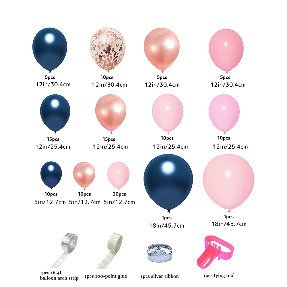 Pink Party Navy Blue Confetti Balloons - Temu