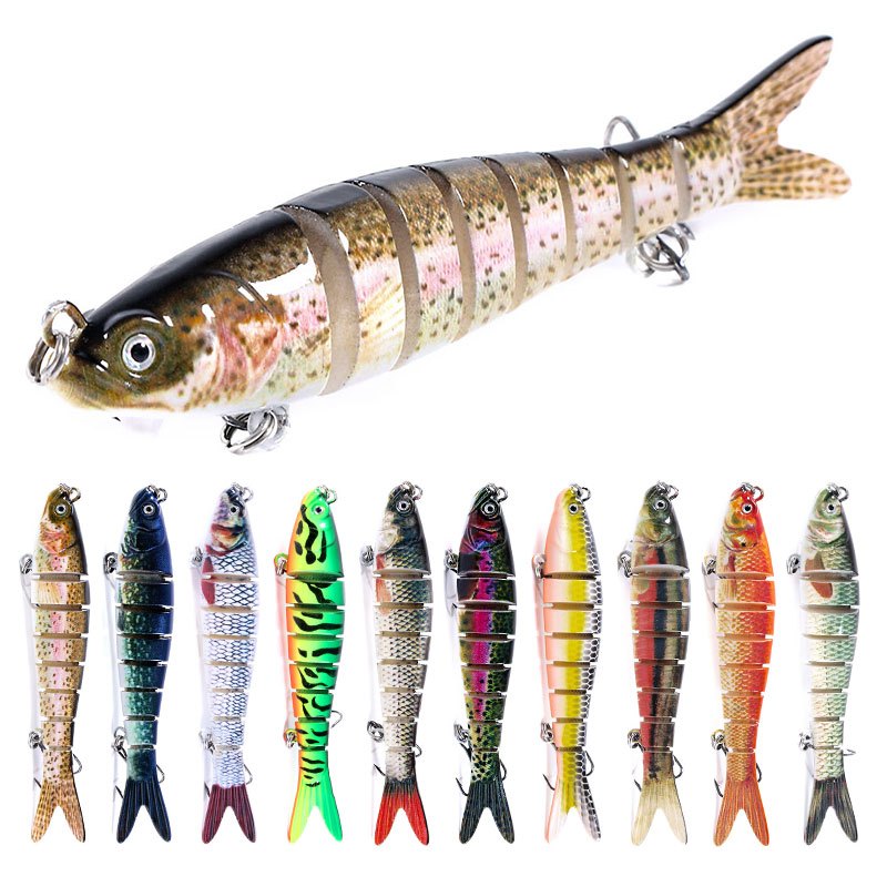 10pcs Sinking Wobblers 8 Segments Fishing Lures Multi Jointed Swimbait 3.94inch 11.4g