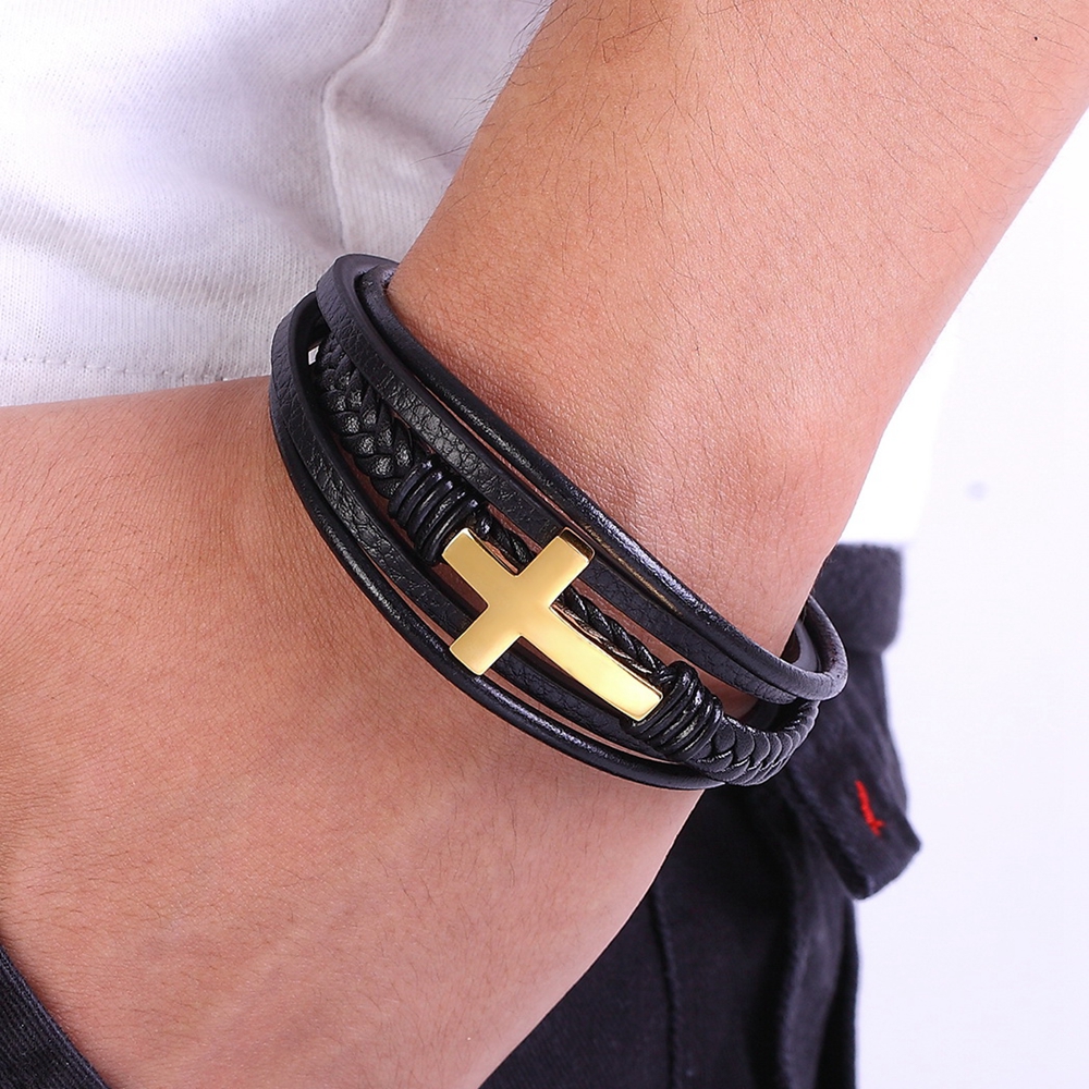 Faith Gear Mens Bracelet Set Copper Cross  McClards Gifts