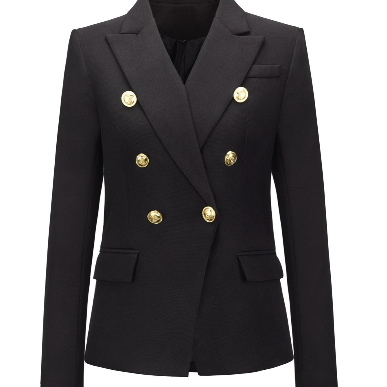 Women's Outerwear Long Sleeve Crop Double Breasted Coat Blazer ...