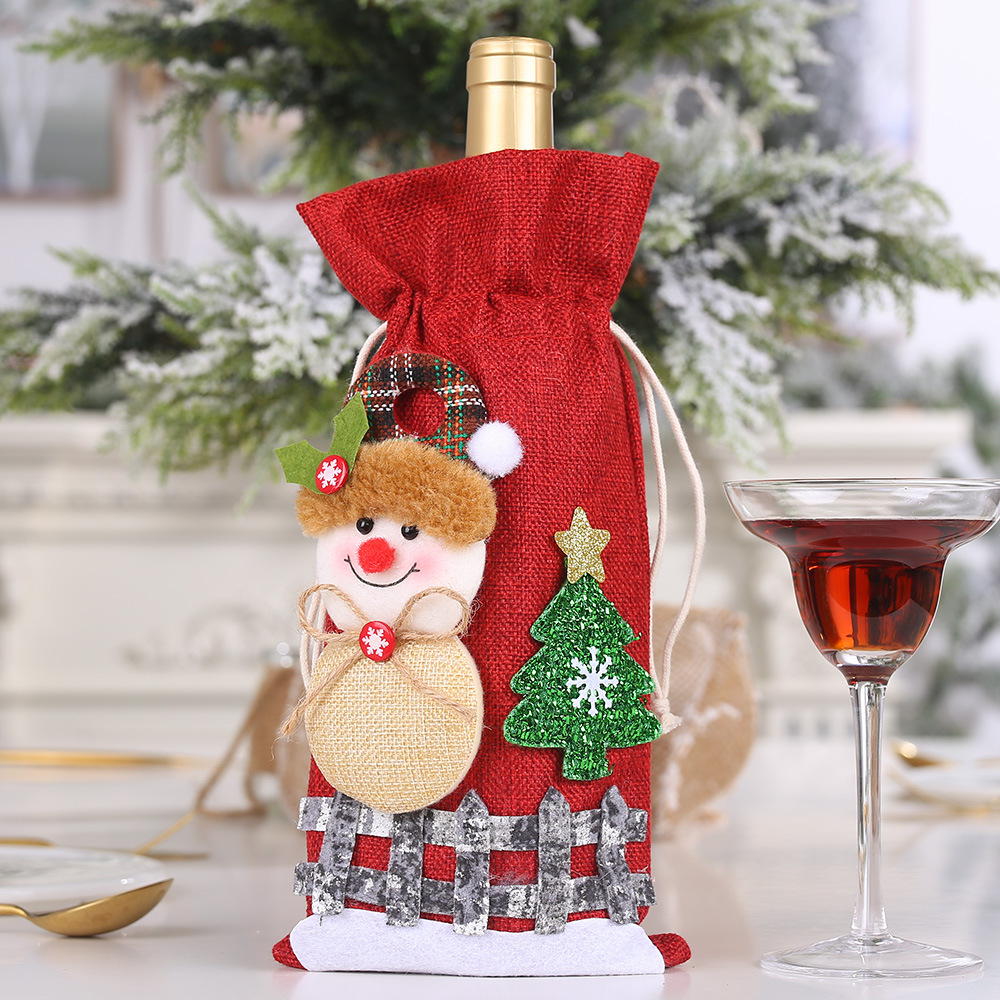 1 Pieces Christmas Wine Bottle Cover,Sweater Wine Bottle Cover Bags Holiday  Wine Bottle Cover Cute Reindeer Wine Bottle Cover for Christmas Party  Decorations Xmas Gift 