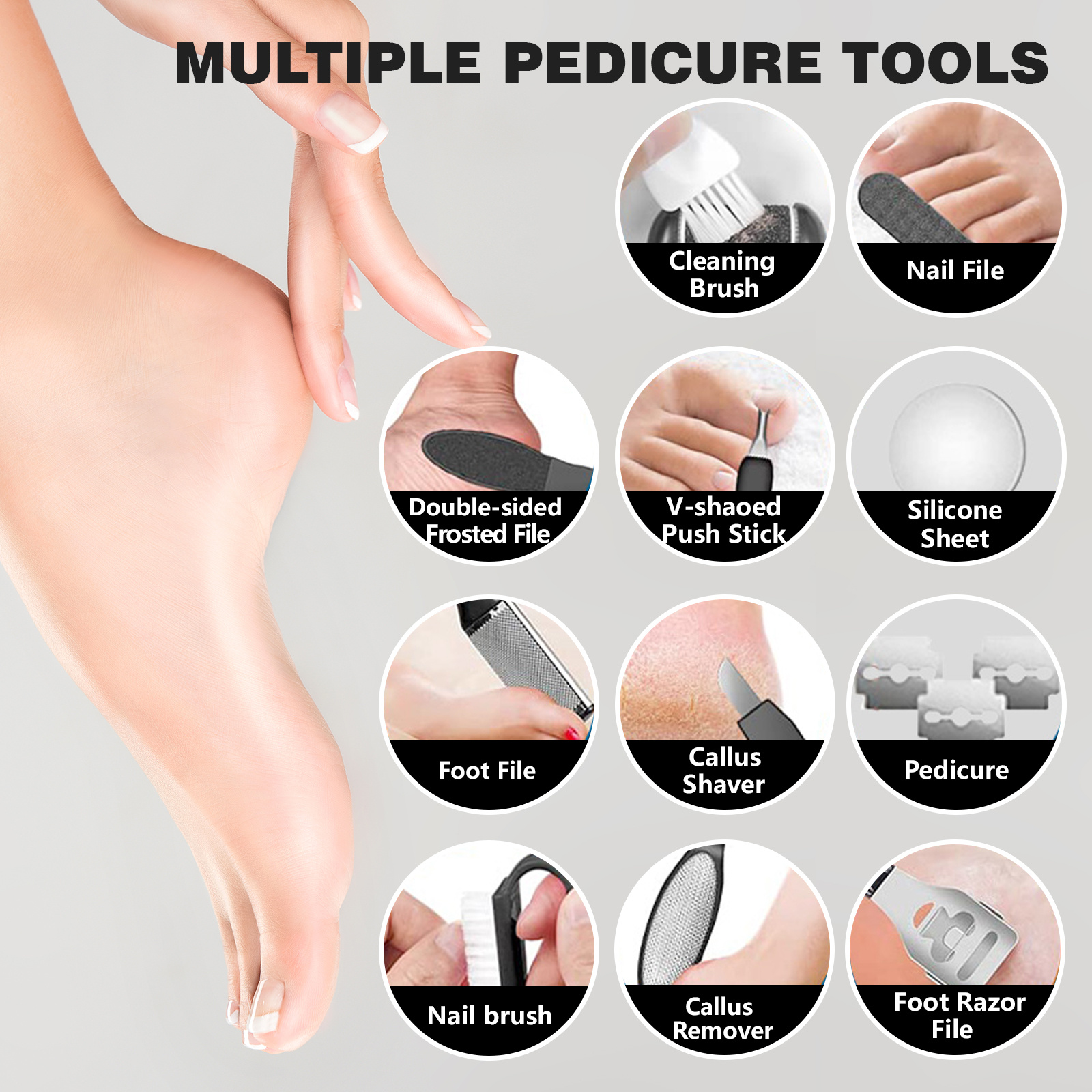 17 In1 Professional Pedicure Kit Electric Callus Remover For - Temu